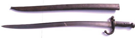 M1866 FRENCH CHASSEPOT BAYONET SWORD w SCABBARD