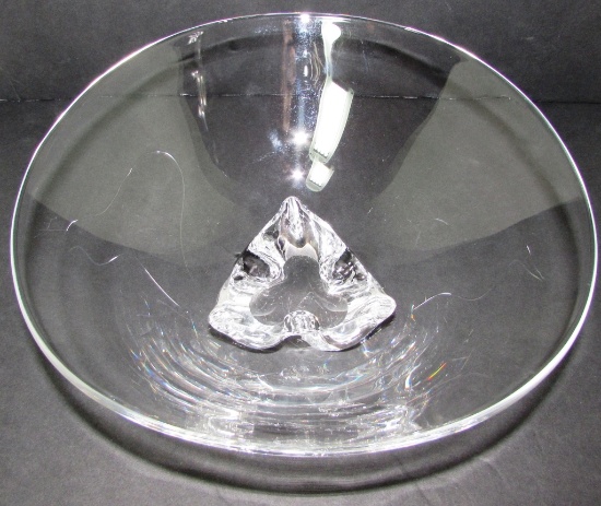 STEUBEN ART GLASS BOWL 10" TRILLIUM #8089 POLLARD