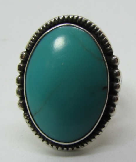 MAISELS INDIAN TURQUOISE RING STERLING SILVER