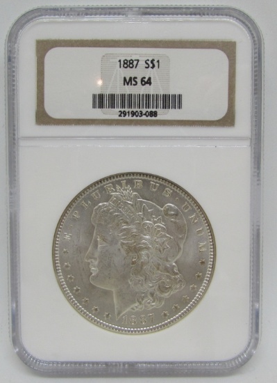 1887 MORGAN SILVER DOLLAR NGC MS64