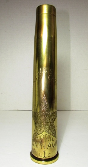 1945 WWII TRENCH ART ARTILLERY ROUND USS CARROLL