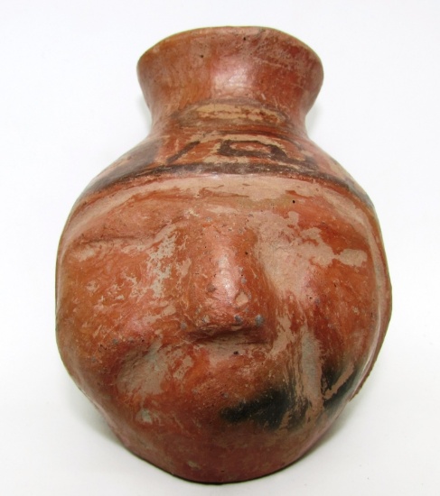 ANTIQUE OR PRIMITIVE CLAY HEAD CUP/JAR HANDMADE
