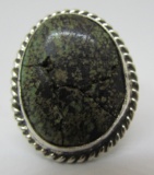 SPIDERWEB TURQUOISE RING STERLING SILVER SIZE 11