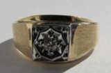 .10CT DIAMOND RING 10K GOLD SIZE 9 1/2  4.5 GRAM