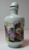 HAND PAINTED PORCELAIN SNUFF BOTTLE JAR
