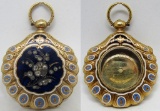 DIAMOND ENAMEL 18K GOLD LOCKET POCKET WATCH CASE