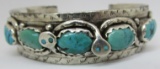 EFFIE CALAVAZA ZUNI TURQUOISE BRACELET STERLING