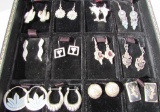 12 PAIR STERLING SILVER EARRINGS ASSORTED ESTATE