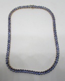 34 CARAT TANZANITE NECKLACE 14K YELLOW GOLD 17