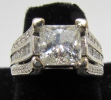 3.5 CARAT PRINCESS DIAMOND RING 14K GOLD