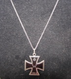 WWI 1914 GERMAN WEHRMACHT MEDAL NECKLACE SILVER