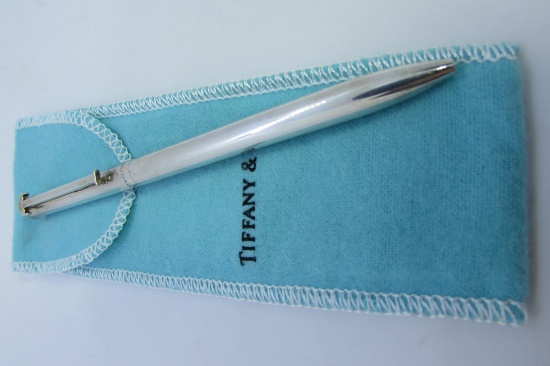 TIFFANY & CO PEN STERLING SILVER T CLIP WITH POUCH