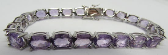 30CT AMETHYST BRACELET STERLING SILVER