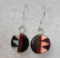 MARTINEZ INLAY EARRINGS STERLING SILVER OYSTER JET