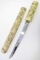 ASIAN CARVED BONE KNIFE TANTO SWORD