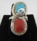 EFFIE CALAVAZA ZUNI RING TURQUOISE STERLING SILVER