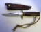 DE LEON BA1 KNIFE & LEATHER SHEATH DOUBLE EDGED