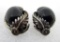 SIGNED RB ONYX OR JET EARRINGS STERLING SILVER