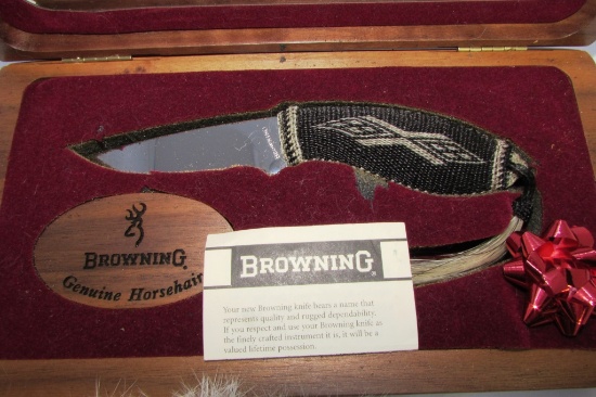 BROWNING HORSEHAIR KNIFE NEW IN SHOWCASE WEAVE