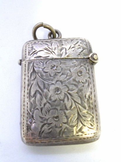 MATCH SAFE VESTA CHATELAINE CASE STERLING SILVER