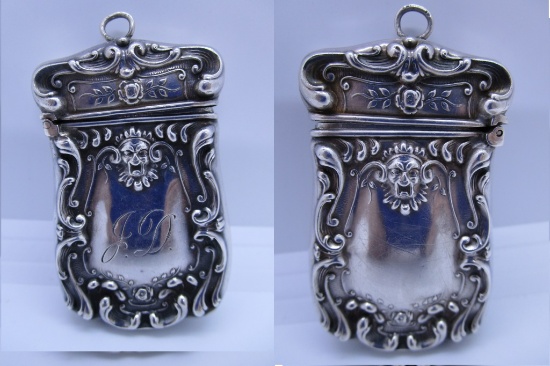 MATCH SAFE VESTA CHATELAINE CASE STERLING SILVER