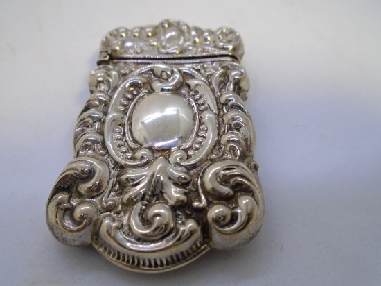 MATCH SAFE VESTA CASE STERLING SILVER BOX