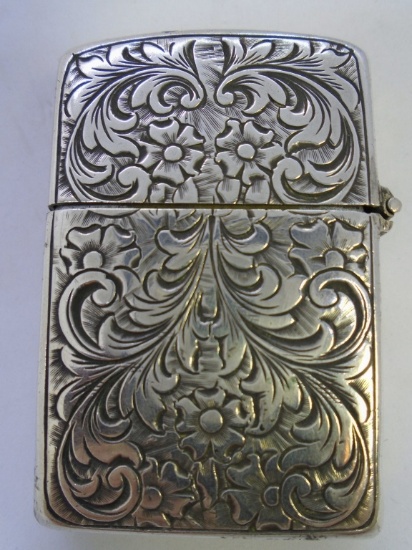 PERUZZI FLORENCE ITALY COIN SILVER LIGHTER CASE