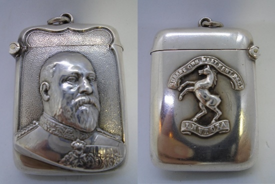 1901 MATCH SAFE VESTA CHATELAINE CASE STERLING