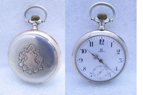 OMEGA POCKET WATCH 800 STERLING SILVER SWISS C1900