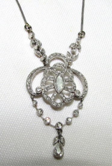 2CT DIAMOND PLATINUM NECKLACE ANTIQUE