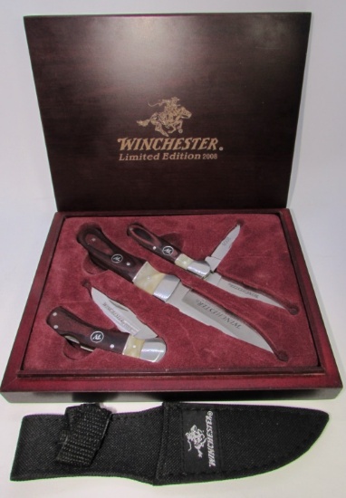 WINCHESTER KNIFE SET WOOD SHOWCASE LIMITED EDITION