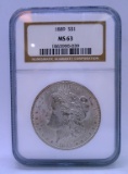 1889 MS 63 MORGAN SILVER DOLLAR COIN NGC