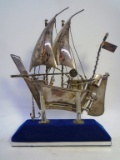 3D STERLING SILVER CLIPPER SHIP SAILBOAT MOVEABLE