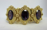 140 CARAT AMETHYST BRACELET 18K GOLD 146.7g ENAMEL