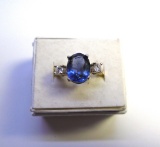 4.26CT TANZANITE RING .50CT VS DIAMOND RING 14K