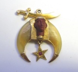 14K GOLD SHRINERS PENDANT WITH CLAWS