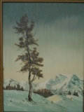 A. CARSON OIL ON BOARD PAINTING LANDSCAPE