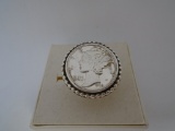 RE BABCOCK 1945 MERCURY DIME RING STERLING SILVER