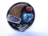 DEAD PAWN BEAR CLAW RING TURQUOISE STERLING