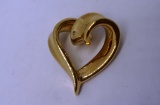 14K GOLD PUFFY 3D HEART NECKLACE PENDANT CHARM