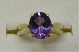 2.3CT AMETHYST RING 14K GOLD SIZE 5 1/2