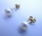 14K GOLD PEARL EARRINGS 6MM BUTTON POST