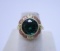 RING GREEN QUARTZ ROSE & YELLOW GOLD FLORAL