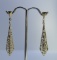 14K GOLD DANGLING TEARDROP FILIGREE EARRINGS