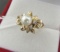 7MM PEARL DIAMOND RING 14K GOLD SIZE 9