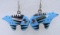 INLAY TURQUOISE BEAR EARRINGS STERLING SILVER