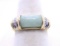 JADE DIAMOND RING 14K YELLOW GOLD SIZE 7