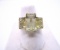 3 STONE YELLOW QUARTZ RING YELLOW GOLD SIZE 7