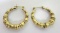 14K GOLD EARRINGS 26MM BAMBOO HOOP