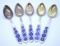 5 ENAMEL SPOONS 875 RUSSIAN GILT STERLING SILVER